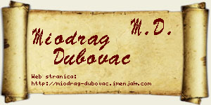 Miodrag Dubovac vizit kartica